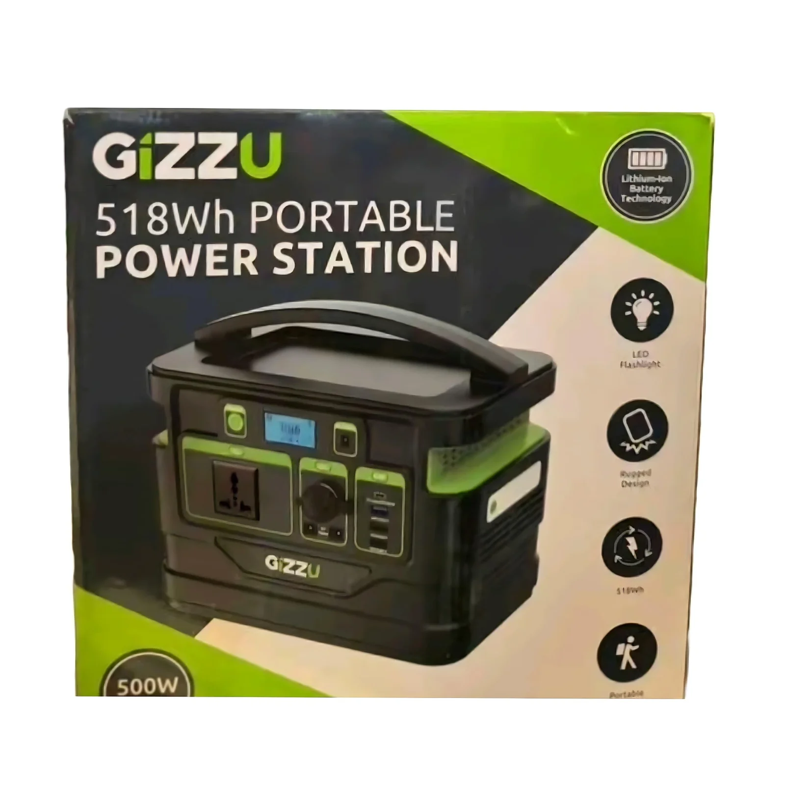 Gizzu 500w 518wh Lithium-ion Battery Power Station - Image 3