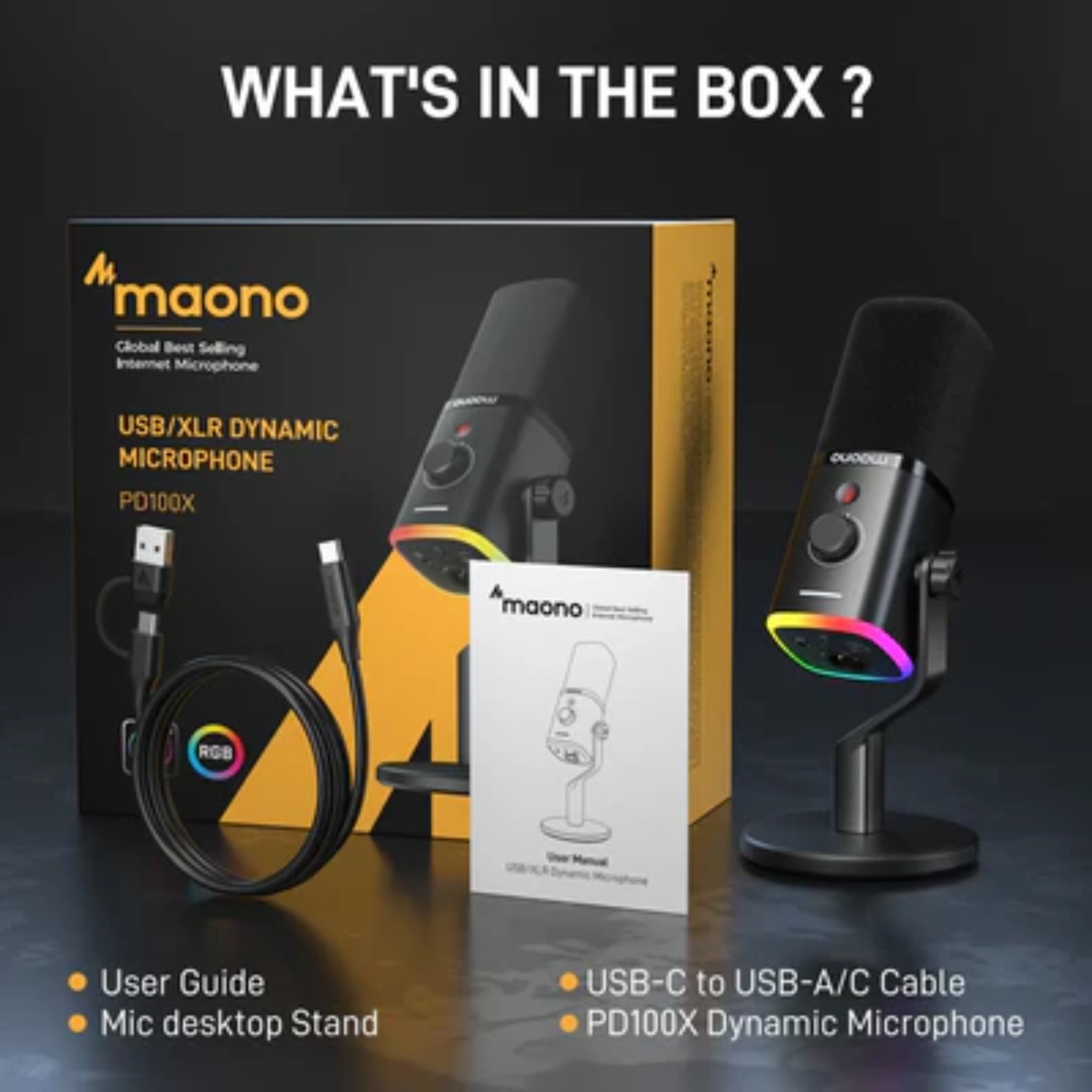 PD100X Maono Dynamic XLR/USB Microphone - Image 4