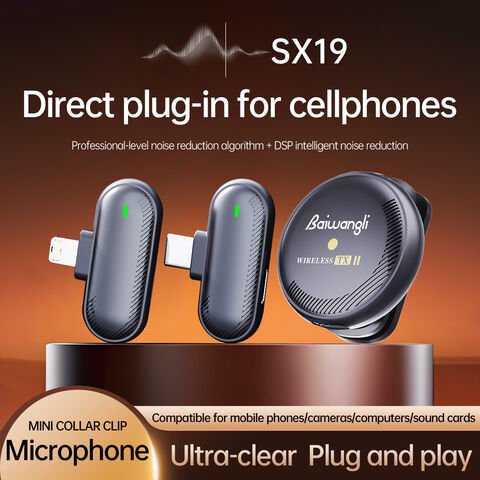SX19 Wireless Lavalier Microphone Button Collaclip Style C Noise Cancelling HD Sound Quality - Image 3