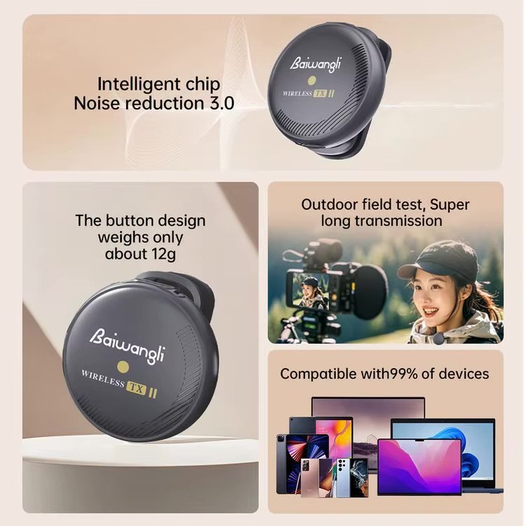 SX19 Wireless Lavalier Microphone Button Collaclip Style C Noise Cancelling HD Sound Quality - Image 5