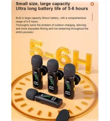 T90 4n1 Wireless Microphone, Noise Reduction with Carrier Purse, for All Type C Android & iPhone - Image 3