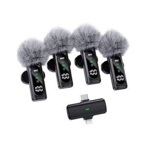 T90 4n1 Wireless Microphone, Noise Reduction with Carrier Purse, for All Type C Android & iPhone